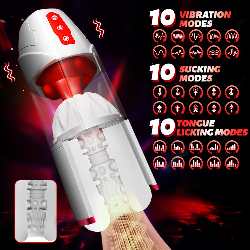 Magic Tongue - Realistic Licking & Sucking Oral Simulator - Waterproof | Hexxme